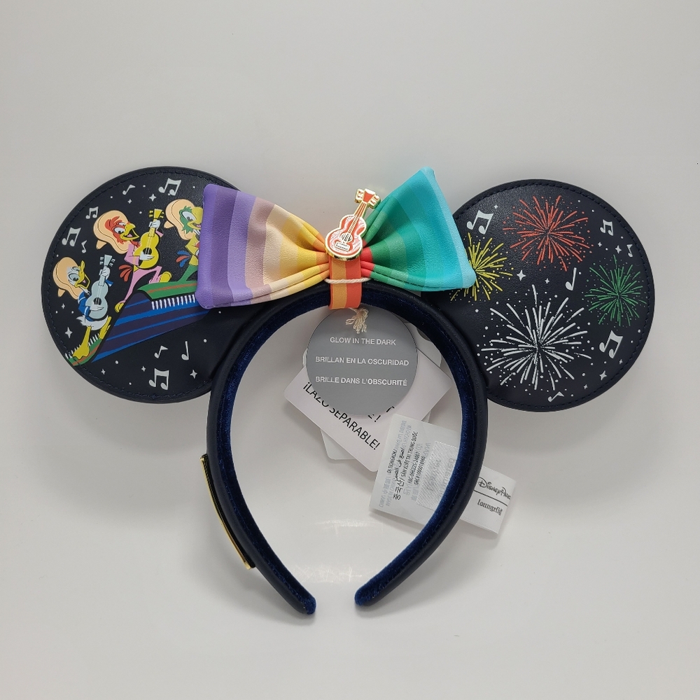 NWT Three Caballeros Mexico Pavilion Loungefly Glow-in-the-Dark Headband Ears